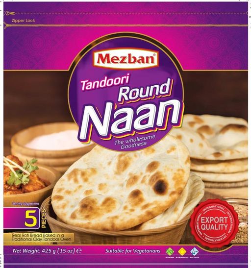 Mezban Tandoori Round Naan  5pc- 15oz